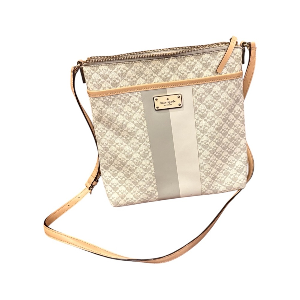 Kate Spade Cream and Tan Crossbody Bag.